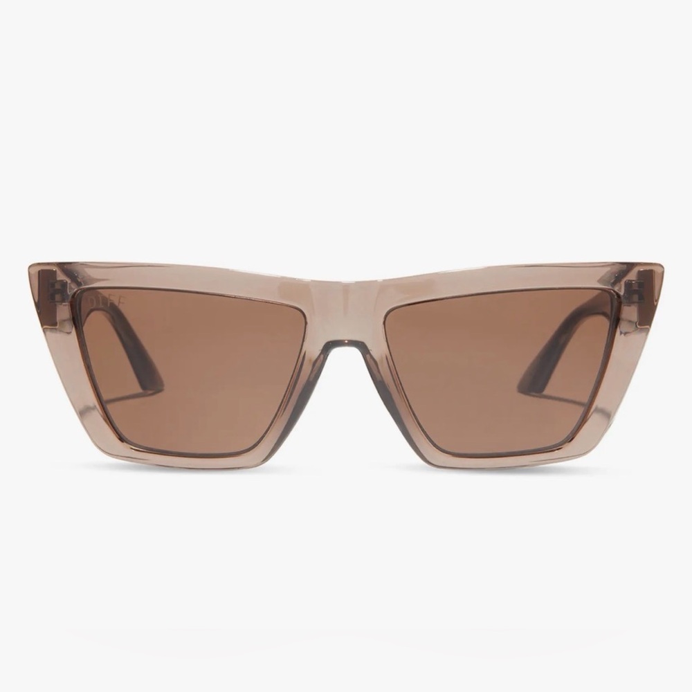 Diff Winona Square Sunglasses in milky tan color